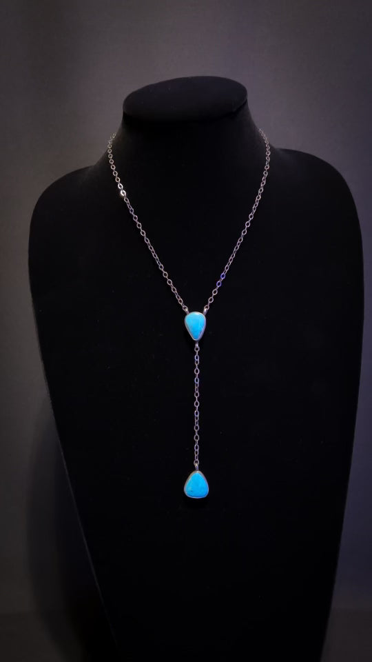 Sterling Silver & Kingman Turquoise Lariat Necklace $260.