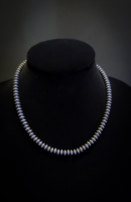 Necklace: 8MM 18inch Navajo Handstrung Saucer Necklace $210