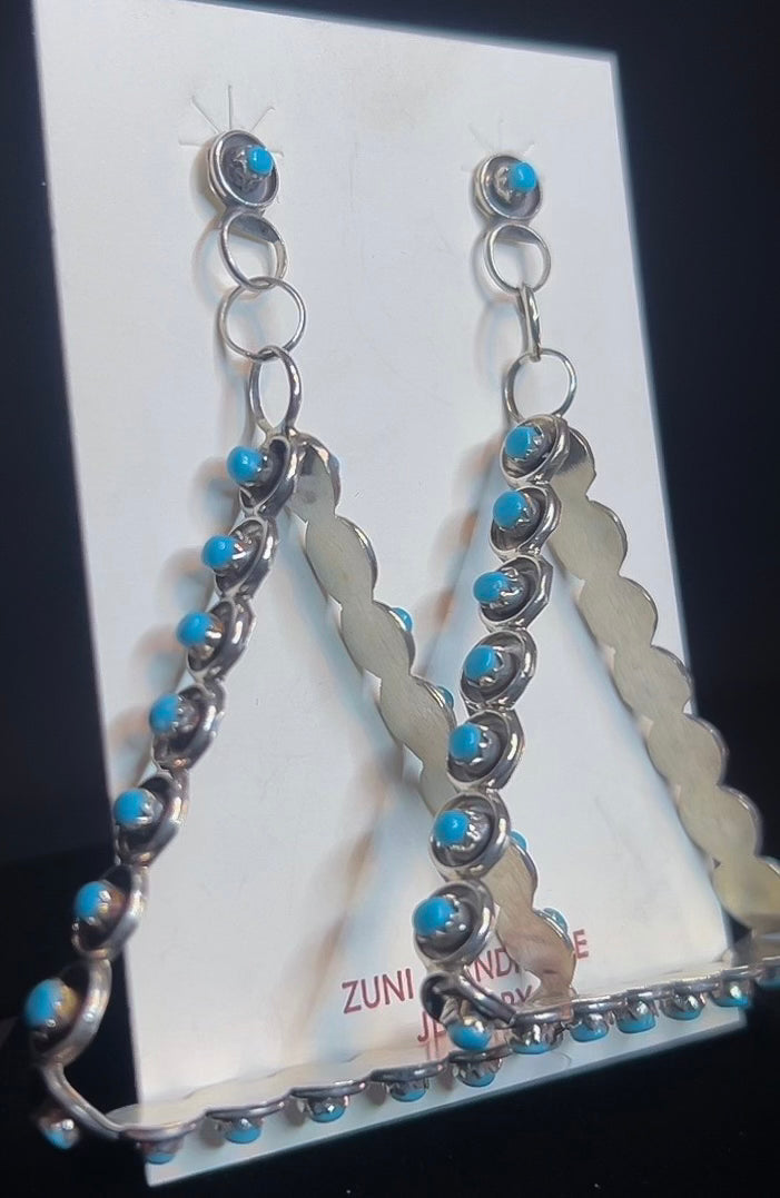 Kingman Turquoise Triangle Earrings $220