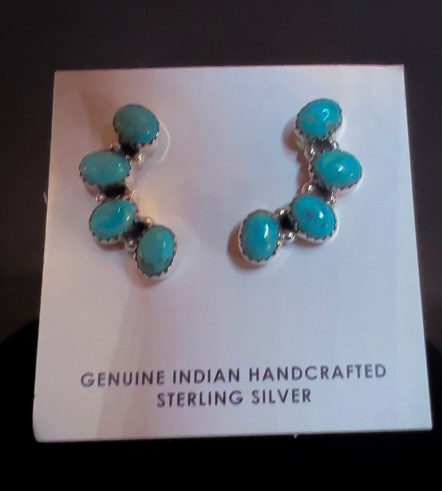 Kingman Turquoise 4 stone Studs $75