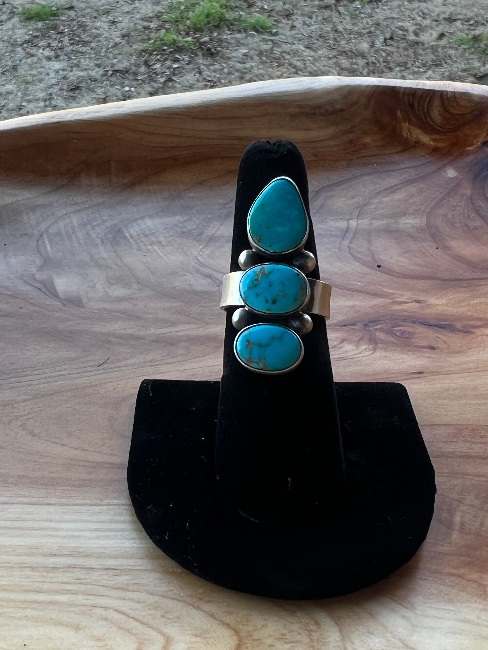 Kingman Turquoise # Stone Adjustable Ring